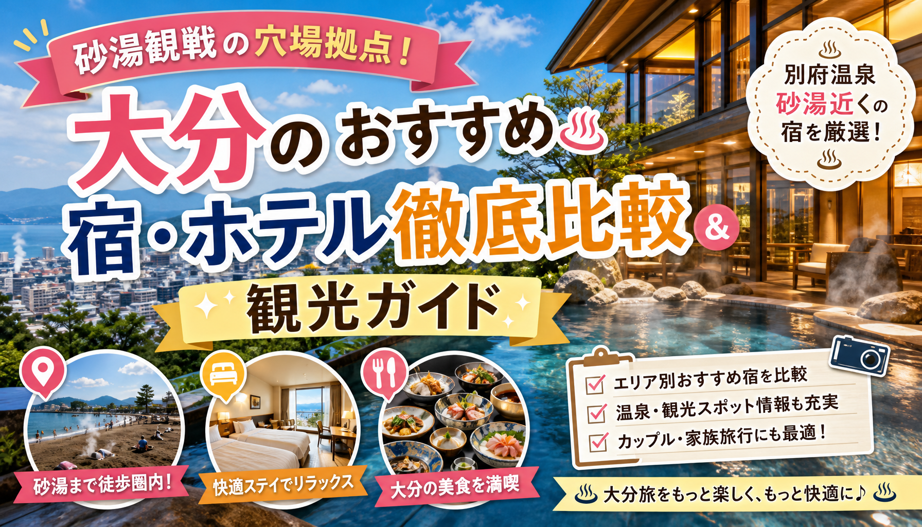 砂湯観戦の穴場拠点！大分のおすすめ宿・ホテル徹底比較＆観光ガイド